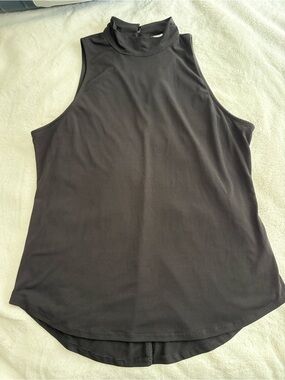 Abbeline Black Mock Neck Sleeveless Tank